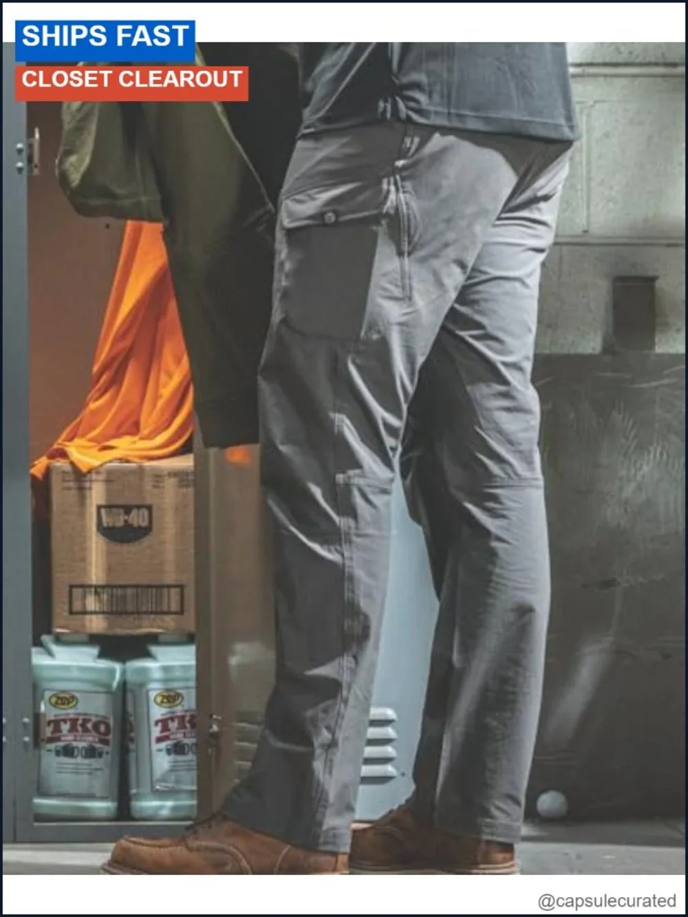 Lightweight Stretch Work Pants 85% Nylon 15% Spandex 8 Utility Pockets Relaxed